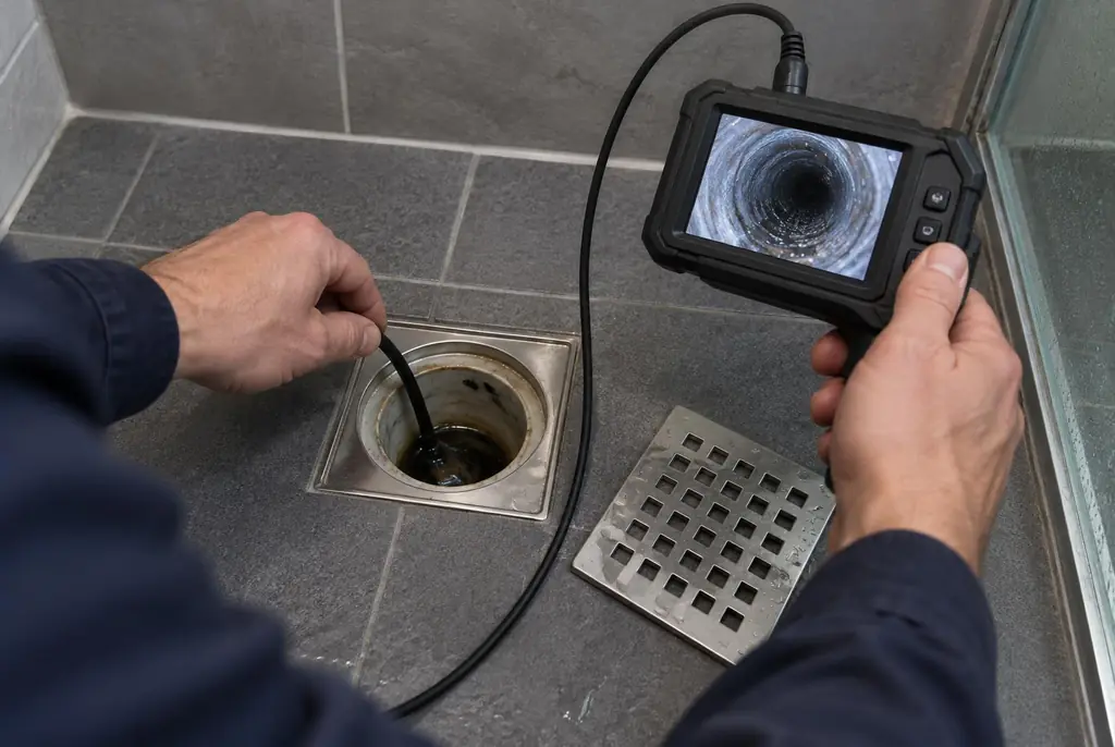 Lekdetectie Hoorn – endoscoop-inspectie in een douchegoot