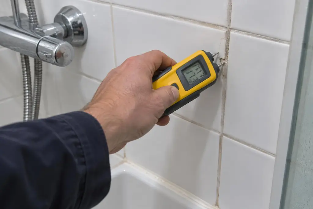 Lekdetectie Hoorn – vochtmeter op badkamertegels bij de douche